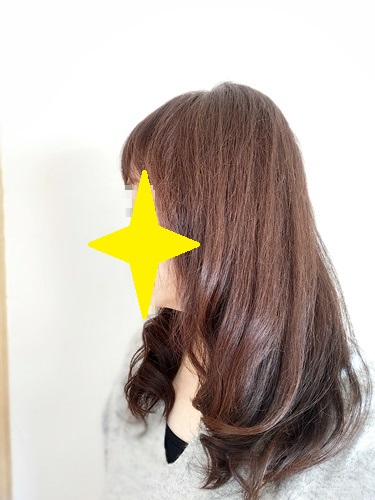 裾を巻いたヘアスタイル