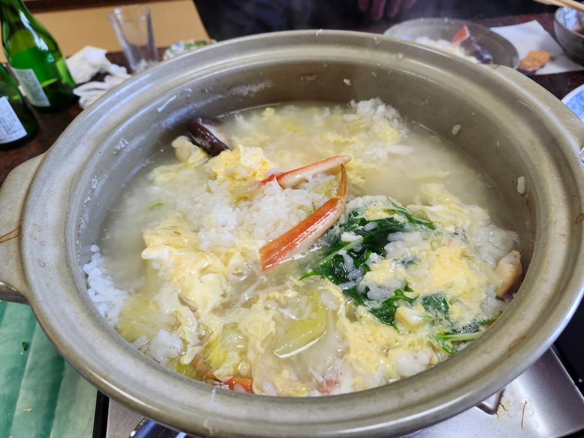 「JRかにカニエクスプレス」で行った竹野 寛さんの蟹雑炊