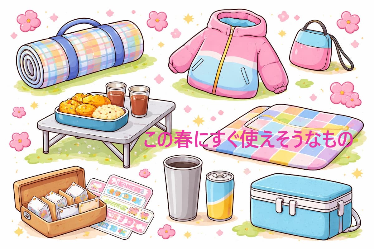 この春にすぐ使えそうなもののイラスト