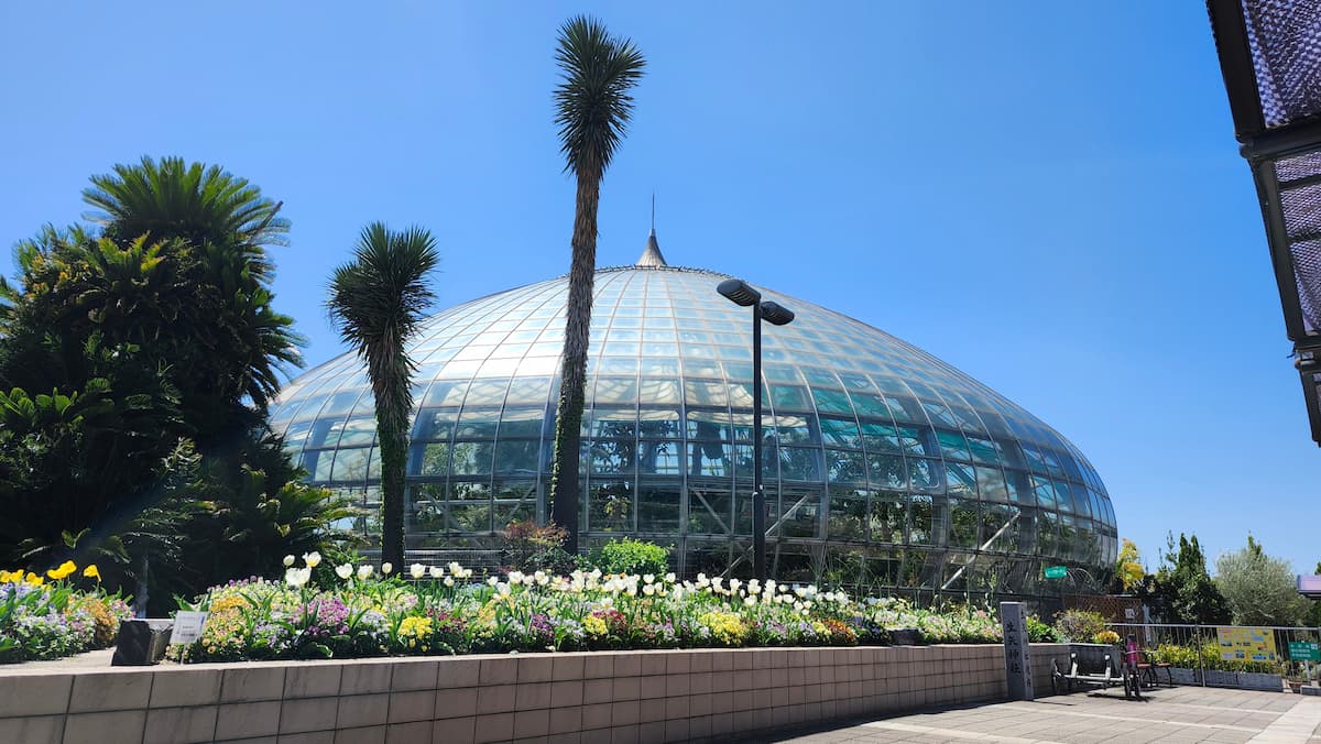手柄山温室植物園ドーム型温室の外観