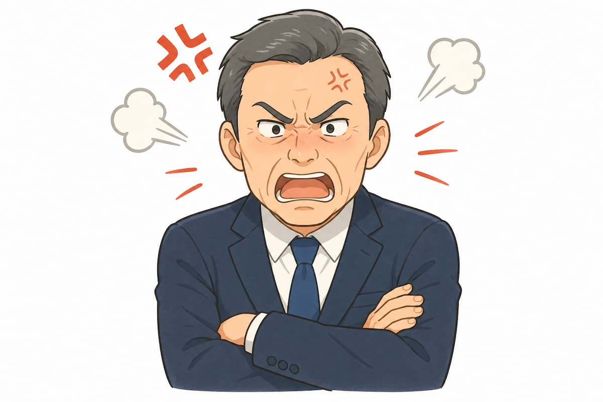 怒ってるおじいさん・イライラ顔