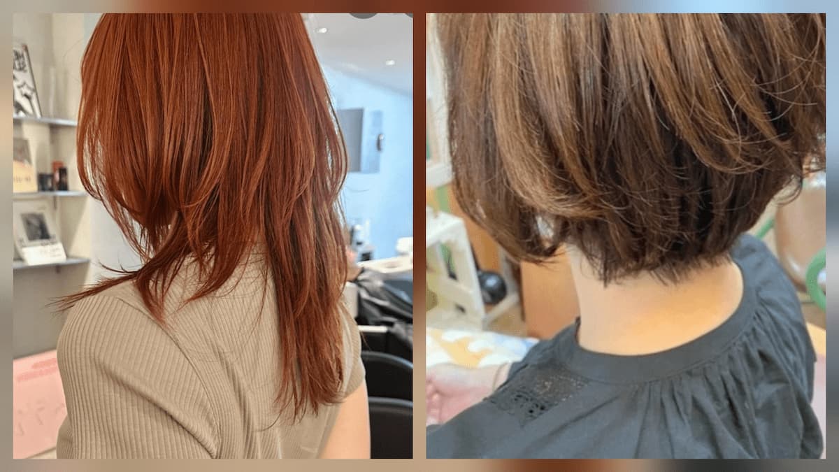 60代のおしゃれなロングヘアとショートヘア